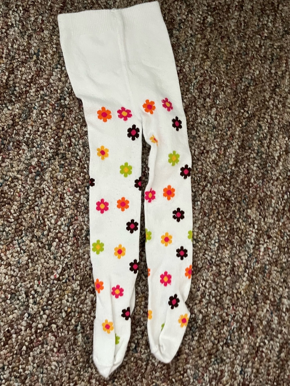 Gymboree White Leggings with Multicolor Flower Print